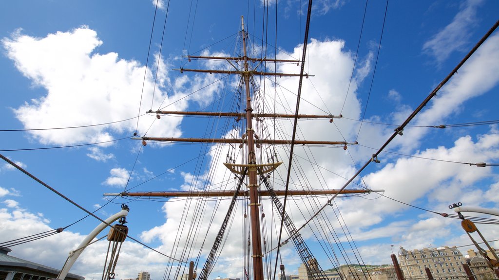 Discovery Point showing boating and heritage elements