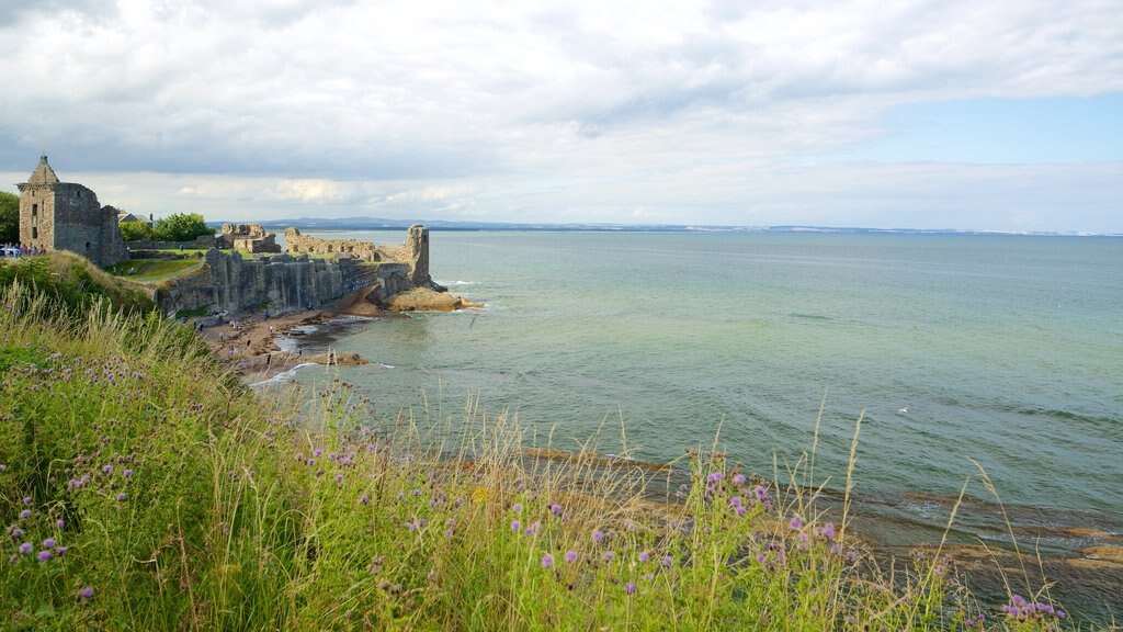 St. Andrew\'s Castle som viser udsigt over kystområde