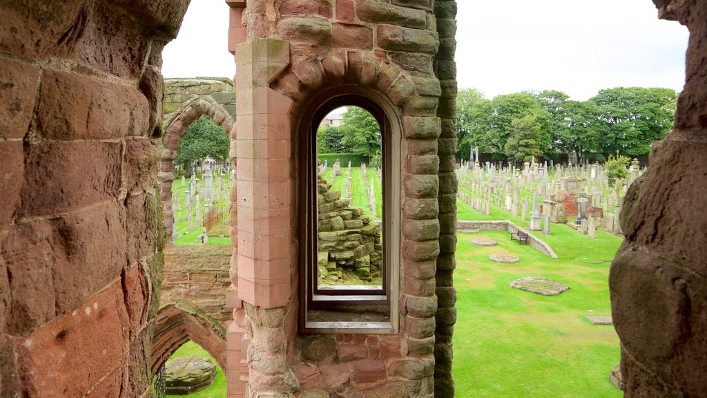 Arbroath Abbey som viser historiske bygningsværker og kulturarvsgenstande