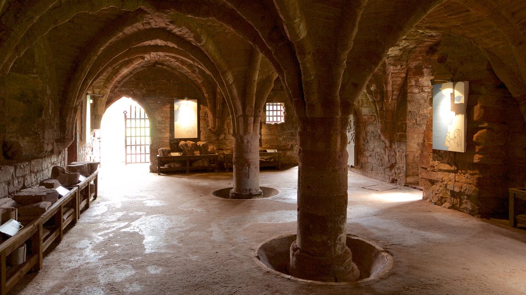 Arbroath Abbey which includes heritage architecture, interior views and heritage elements