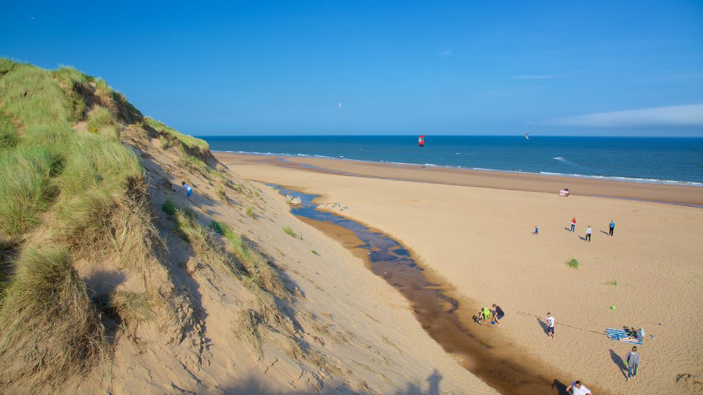 Balmedie Country Park showing a sandy beach and general coastal views