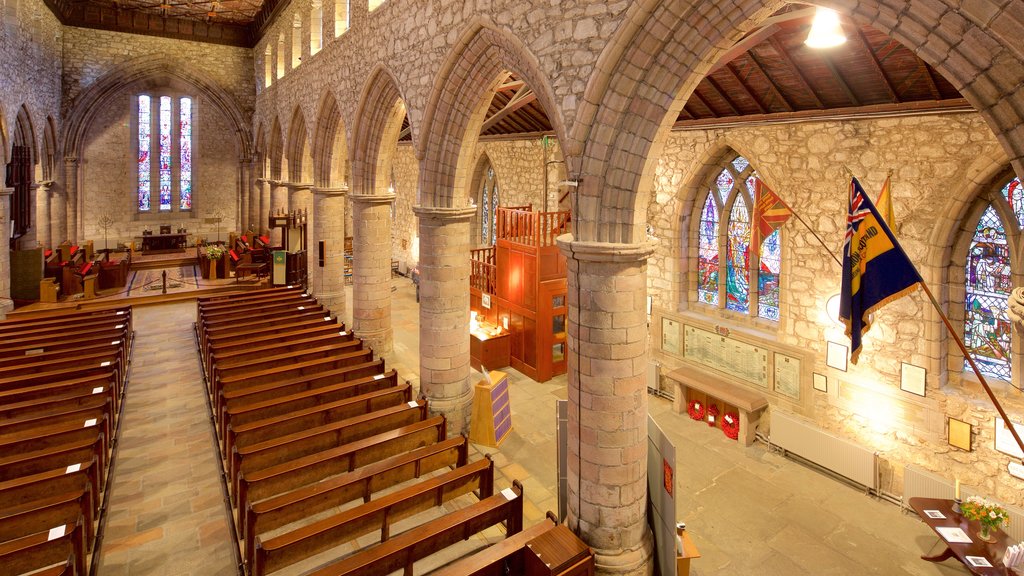 Cathedral of St. Machar which includes religious elements, interior views and a church or cathedral