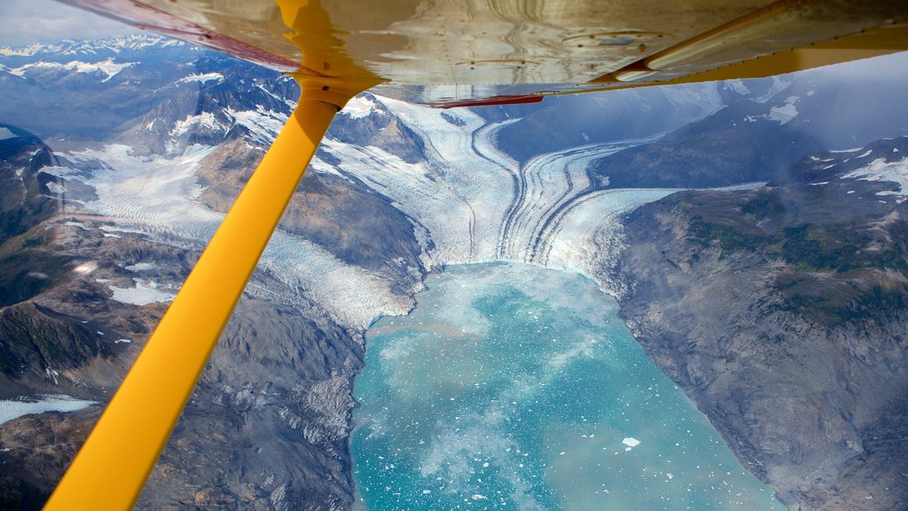 Chugach State Park showing an aircraft, general coastal views and aircraft