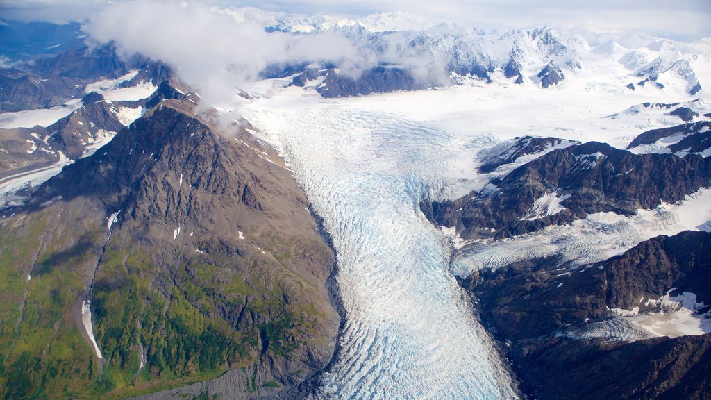 Chugach State Park which includes mist or fog and snow