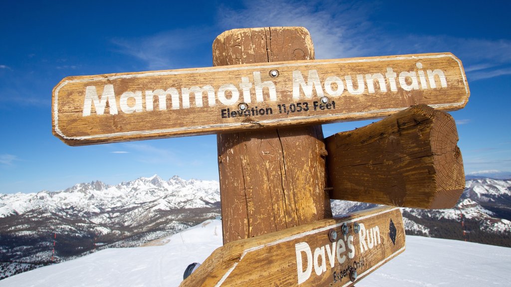 Mammoth Mountain Ski Resort which includes signage