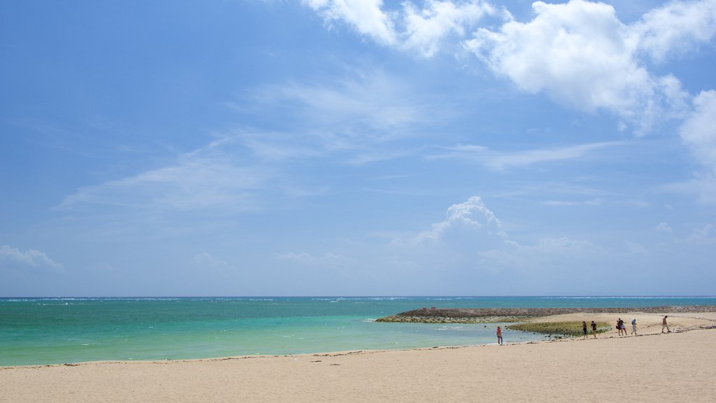 Okinawa showing a sandy beach and landscape views