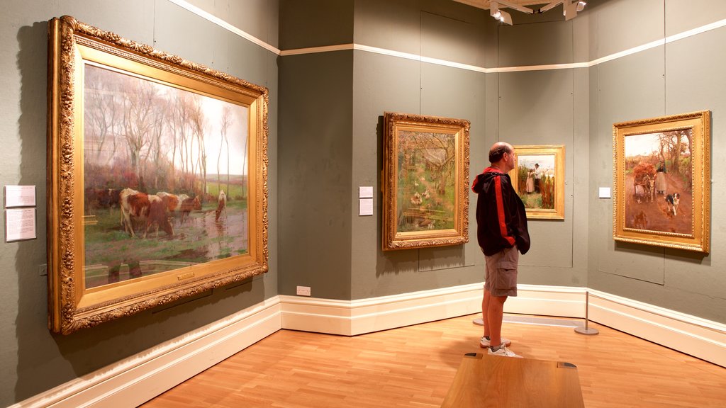 Penlee House Gallery and Museum showing interior views as well as an individual male