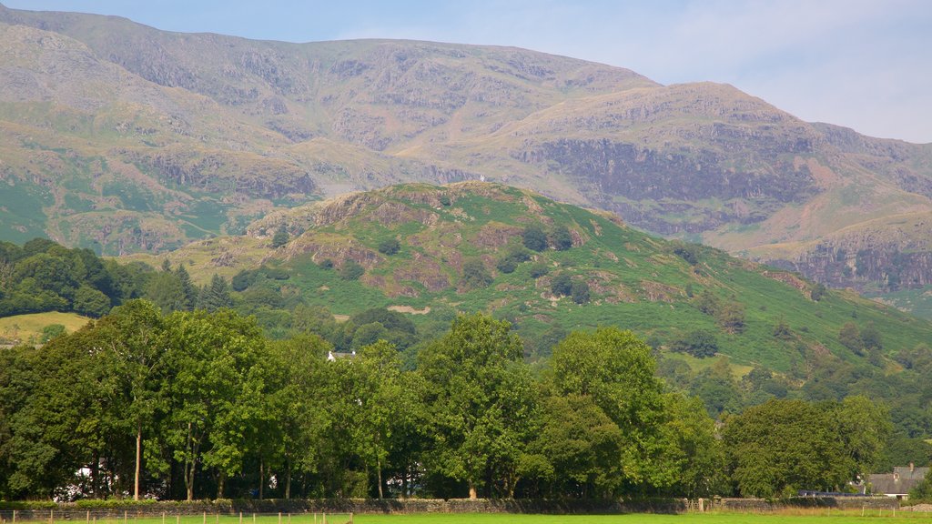 Coniston Water showing mountains