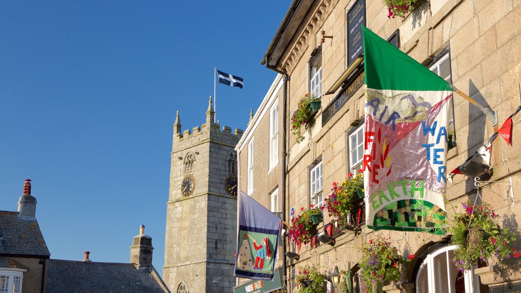 St Just showing signage and heritage architecture