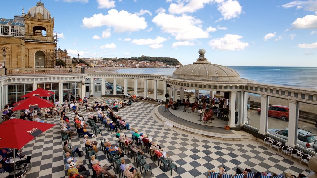 Scarborough Spa featuring general coastal views, theater scenes and music