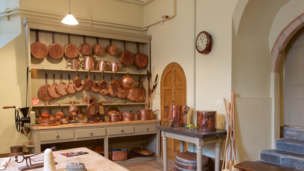 Powderham Castle showing château or palace, interior views and heritage elements