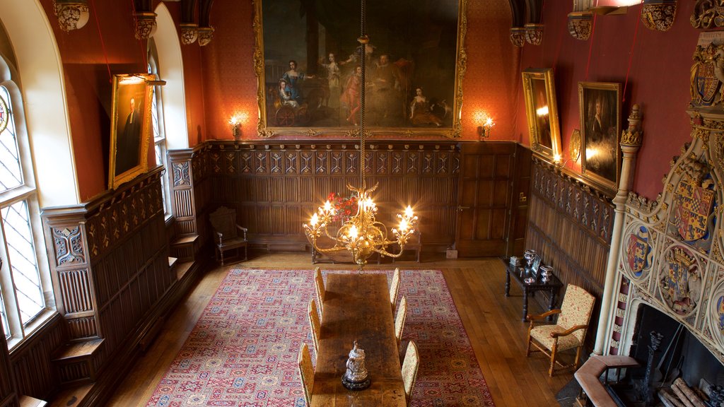 Powderham Castle showing interior views, art and chateau or palace