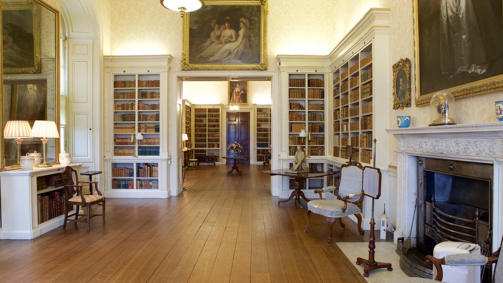 Powderham Castle showing interior views and a castle