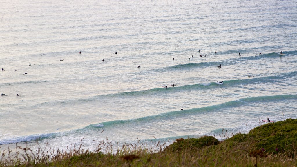 Watergate Bay featuring general coastal views and waves