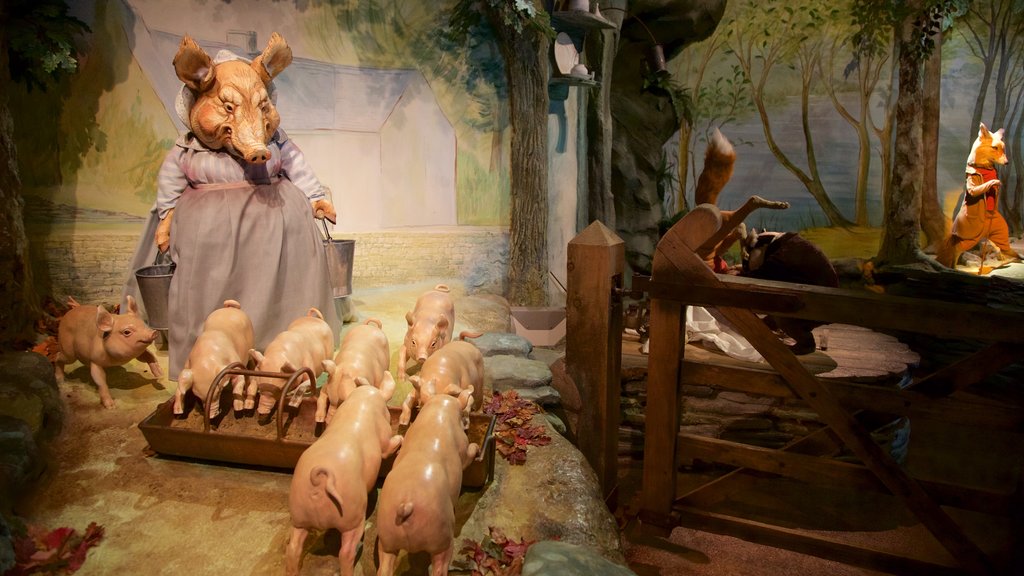 El mundo de Beatrix Potter mostrando vistas interiores y animales