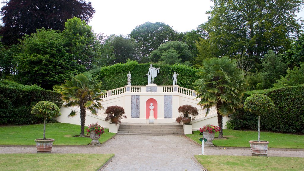 Mt. Edgcumbe featuring a garden and heritage elements