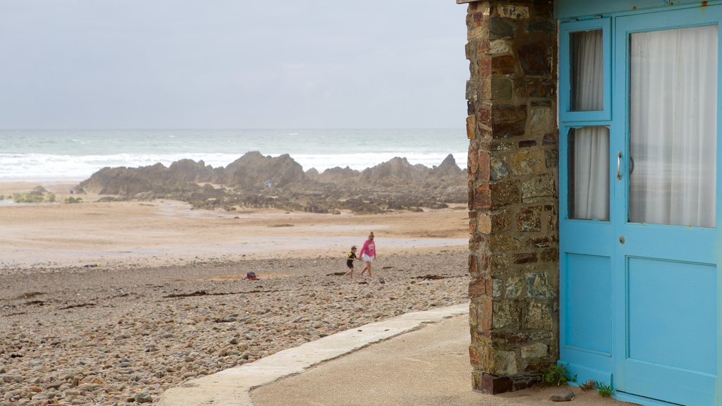 Crooklets Beach showing general coastal views and a coastal town