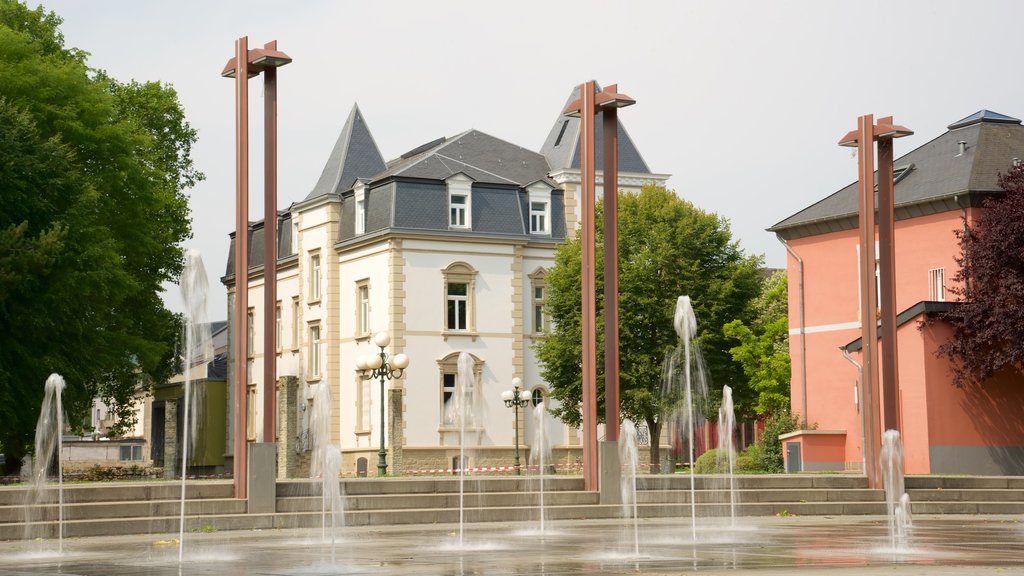 Diekirch showing heritage architecture and a fountain