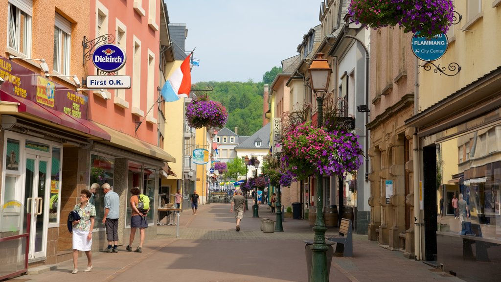 Diekirch showing street scenes as well as a small group of people