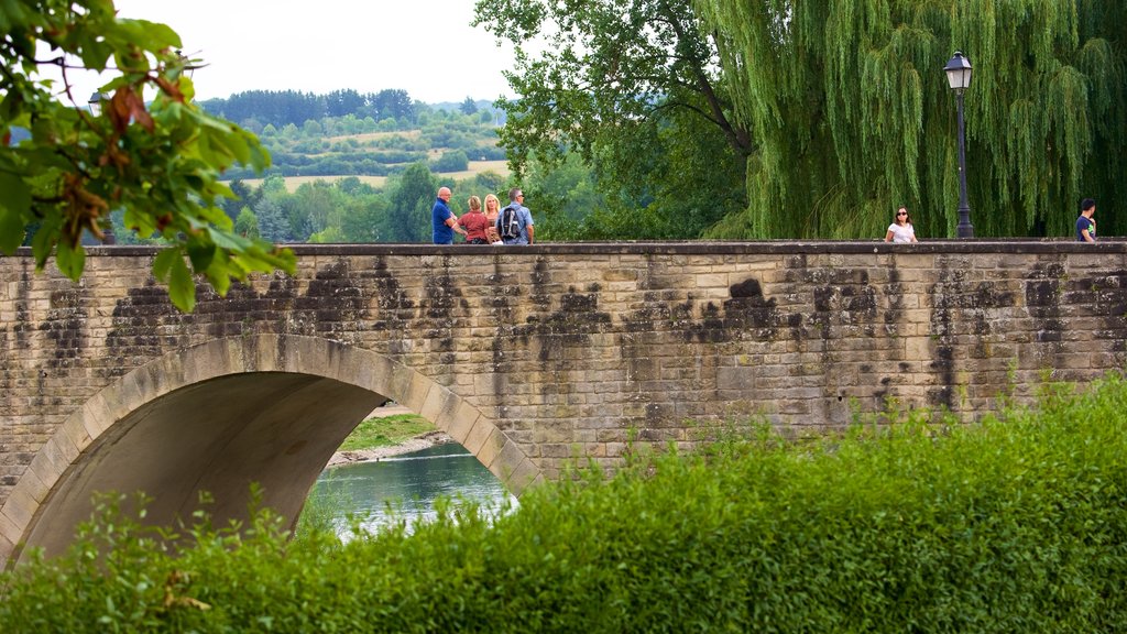 Echternach showing a bridge, a river or creek and a garden