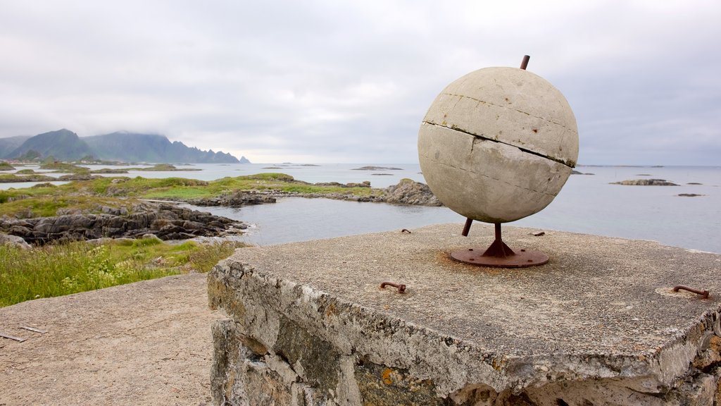 Andoy caracterizando paisagens litorâneas e um monumento