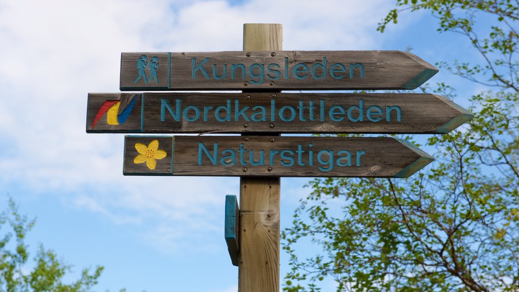 Abisko National Park which includes signage