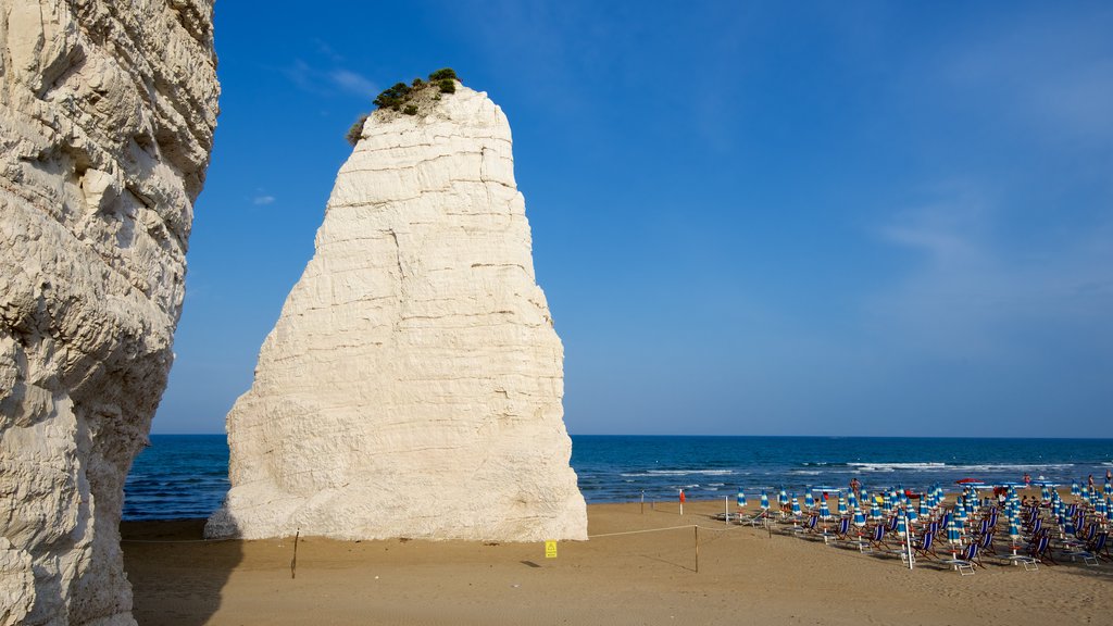 Pizzomuou featuring a sandy beach and rugged coastline