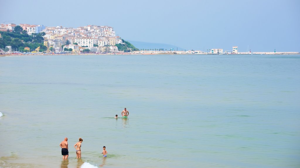 Rodi Garganico que incluye vistas generales de la costa y también un pequeño grupo de personas