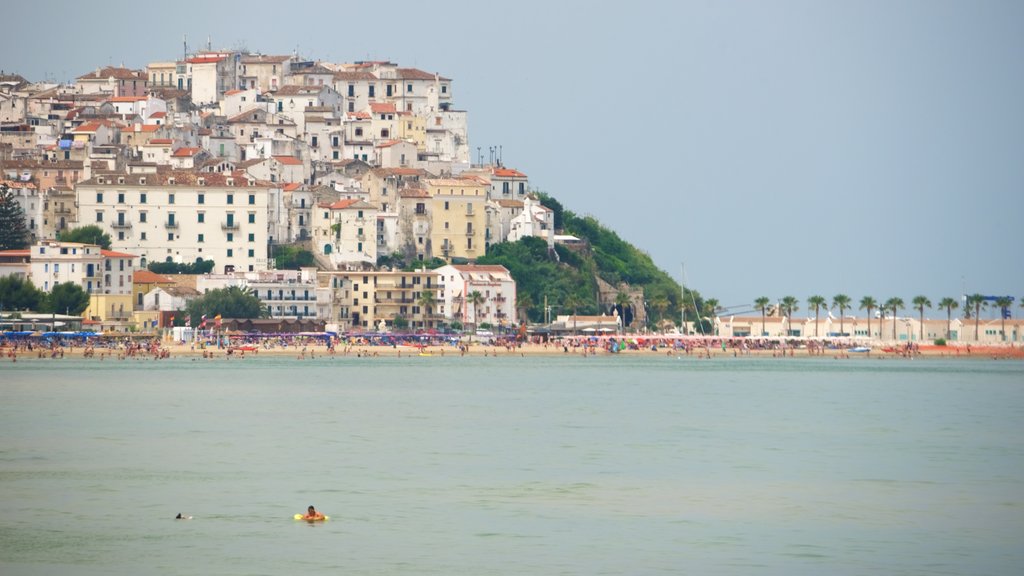 Rodi Garganico que incluye vista general a la costa y una ciudad