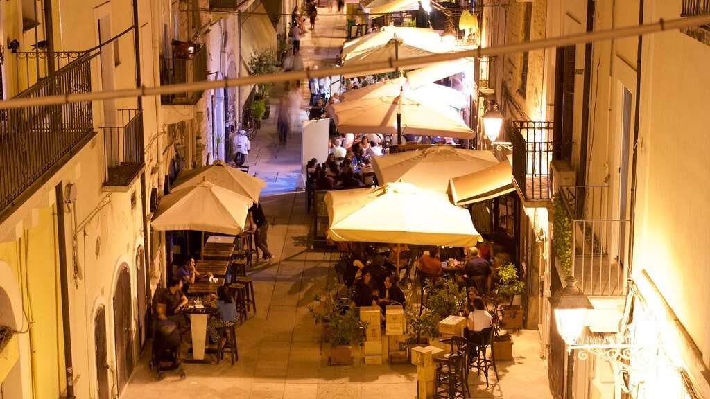 Bari which includes night scenes