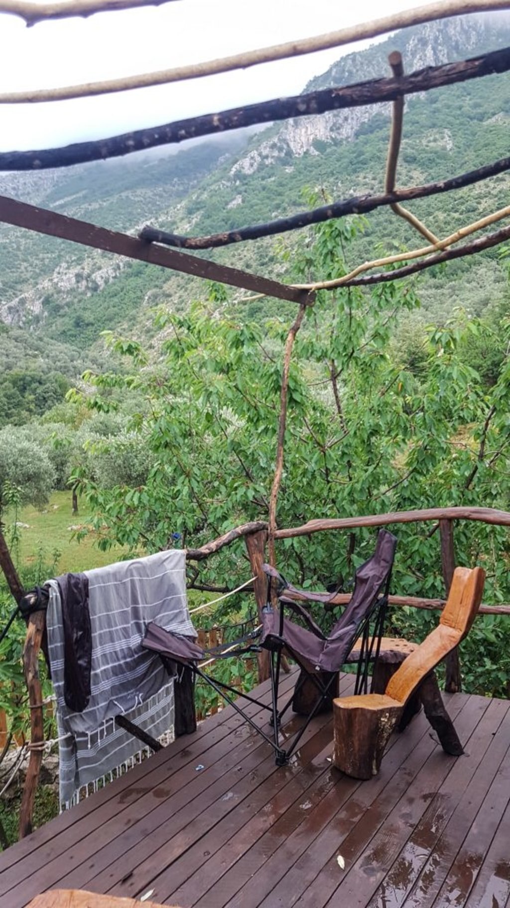 Ausblick aus Baumhaus in Montenegro