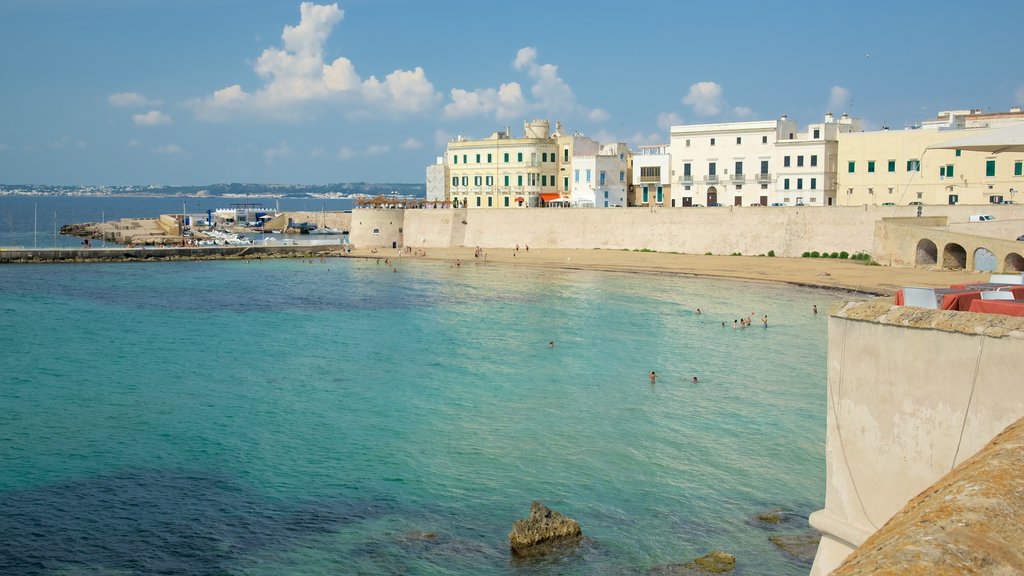 Lecce which includes a coastal town and general coastal views