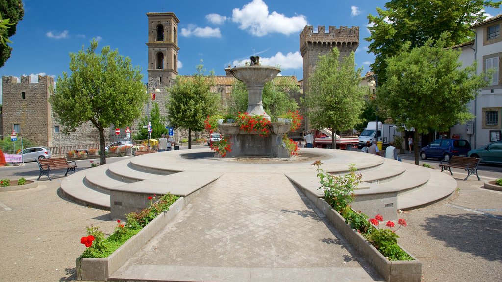 Vitorchiano que incluye un parque, una fuente y un parque o plaza