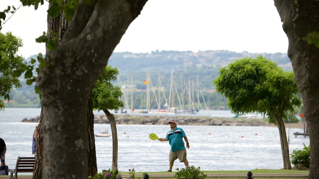 Lake Bolsena featuring general coastal views as well as an individual male