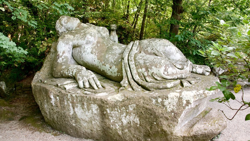 Parco dei Mostri showing a statue or sculpture and a park