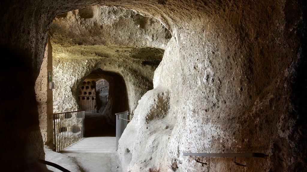 Etruscan Orvieto Underground showing building ruins and interior views