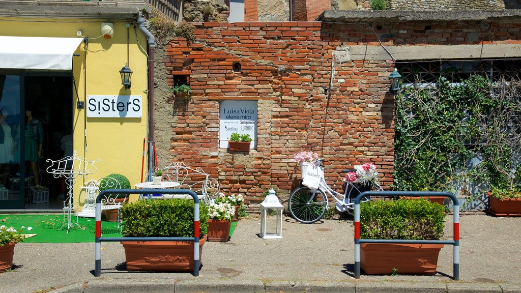 Passignano sul Trasimeno que incluye señalización y imágenes de calles