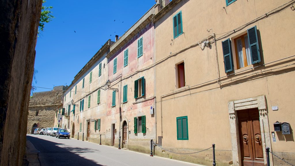 Pitigliano mostrando una pequeña ciudad o aldea y arquitectura patrimonial