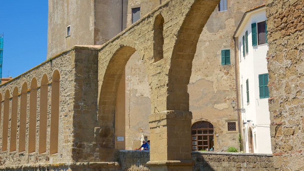 Pitigliano mostrando una pequeña ciudad o aldea