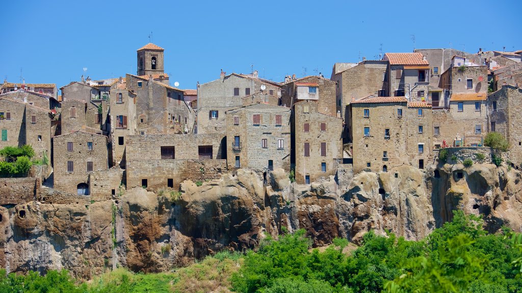 Pitigliano showing a small town or village