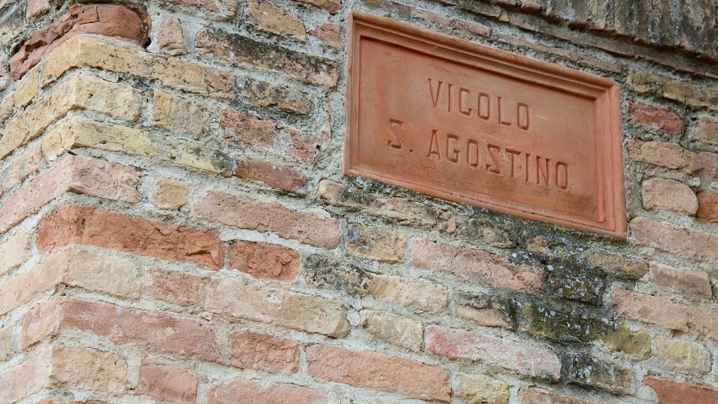 San Gimignano featuring signage