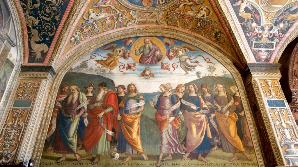 Perugia featuring religious elements, interior views and art