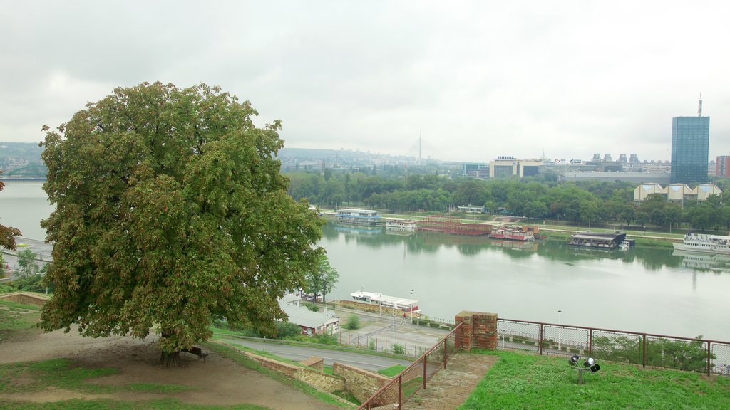 Kalemegdan Park showing a city, a garden and a river or creek