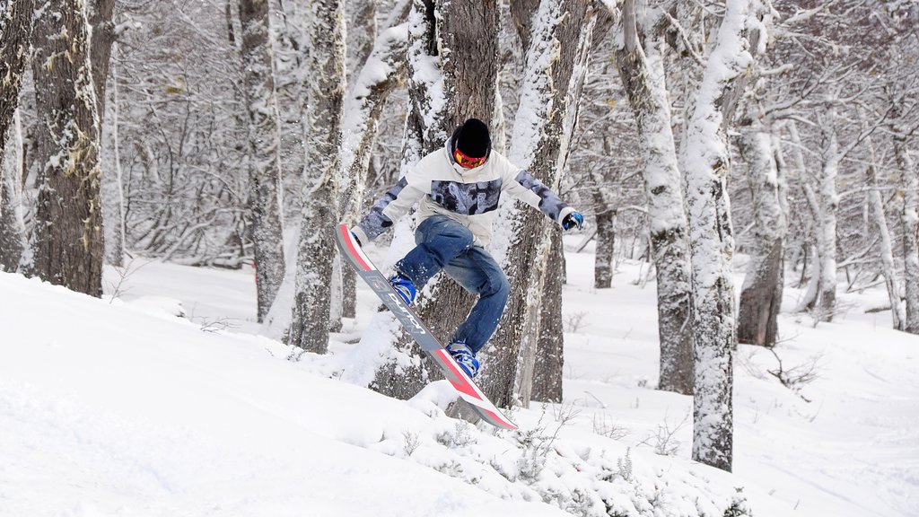 Cerro Bayo mostrando nieve y snowboard