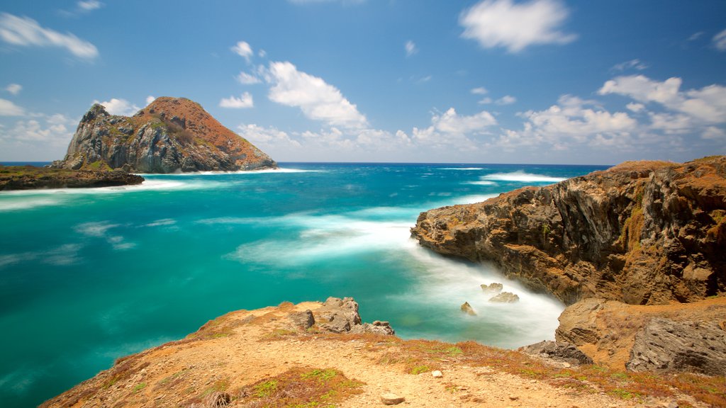 Fernando de Noronha which includes landscape views and rocky coastline