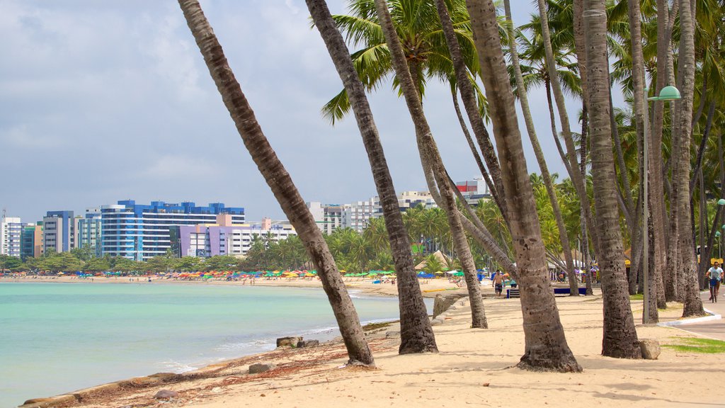 Ponta Verde Beach showing a beach, general coastal views and a coastal town