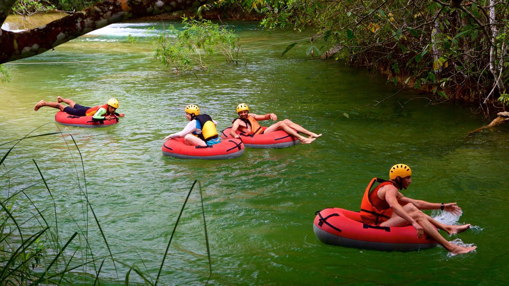 Parque ecológico Rio Formoso ofreciendo rafting y un río o arroyo y también un grupo pequeño de personas