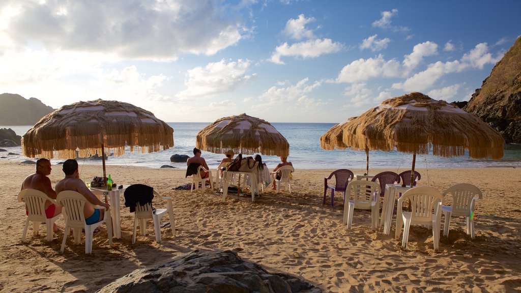 Praia do Cachorro que inclui uma praia de areia, paisagens litorâneas e um hotel de luxo ou resort