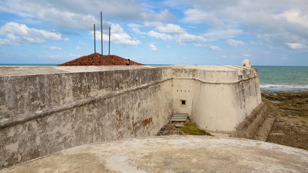 Fort of the Three Kings showing heritage elements, building ruins and general coastal views