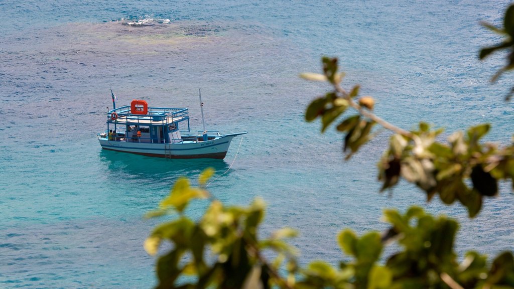 Sancho Beach which includes general coastal views and boating